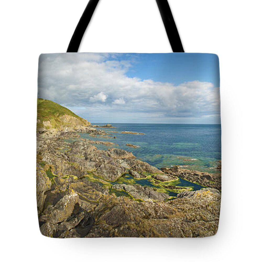 Coastline Tote Bag featuring the photograph Cornwall Panorama by Chevy Fleet