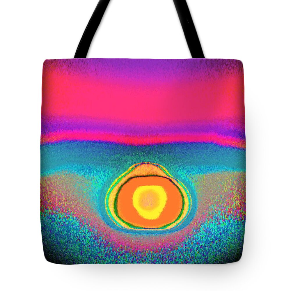 The Sun Tote Bag featuring the painting Corona by Priscilla Batzell Expressionist Art Studio Gallery