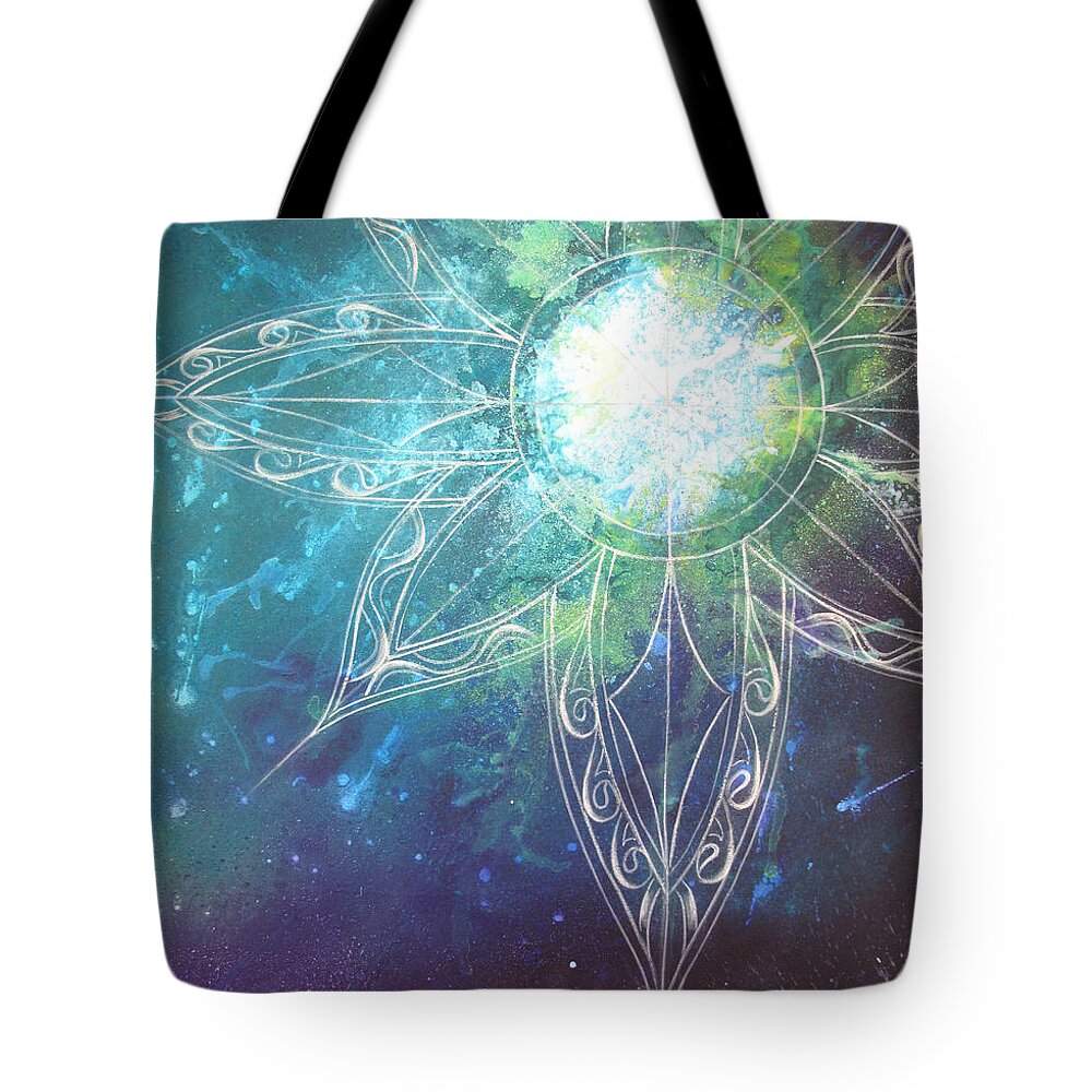 Cosmic Tote Bag featuring the painting Cosmic 2 by Reina Cottier
