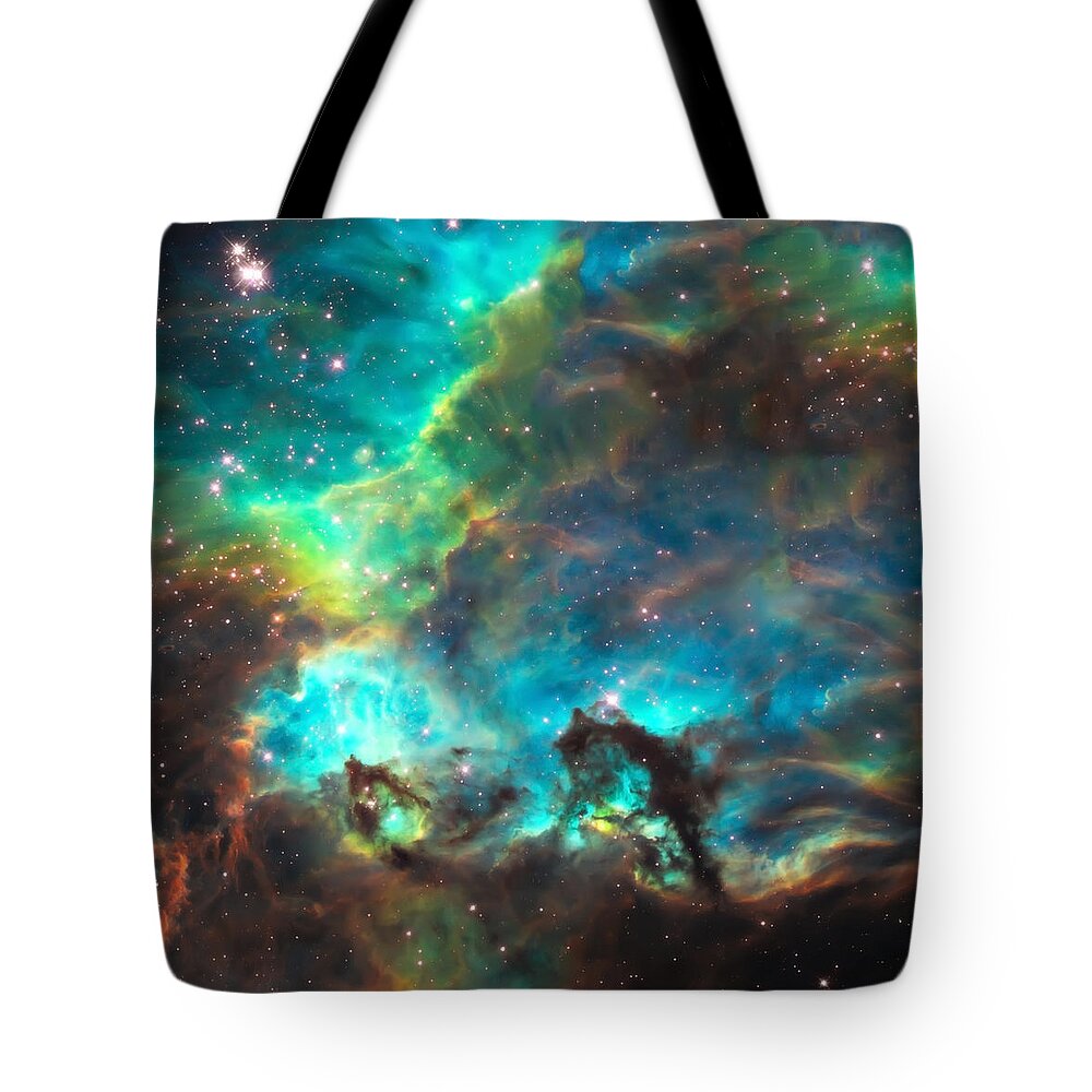 Nasa Images Tote Bag featuring the photograph Cosmic Cradle 3 Star Cluster NGC 2074 by Jennifer Rondinelli Reilly - Fine Art Photography