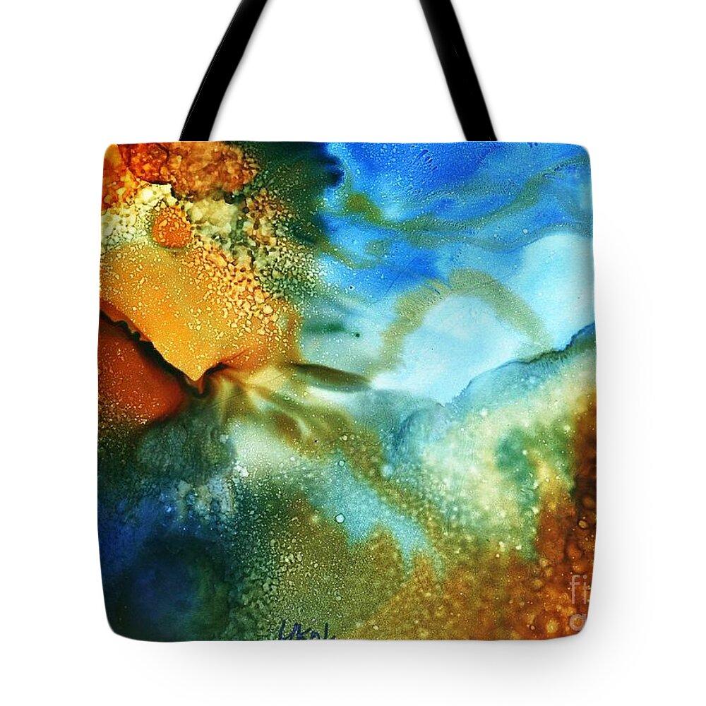 Art; Painting; Alcohol Ink; Abstract Painting; Yupo; Small Art; Wall Art; Office Dcor; Home Dcor; Modern Art; Apartment Art; Original Art; Spray Paint Tote Bag featuring the painting Cosmos I by Yolanda Koh