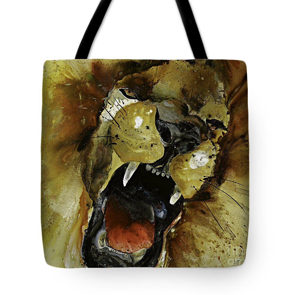Animal Tote Bag featuring the painting Cou-Rage-Ous by Kasha Ritter