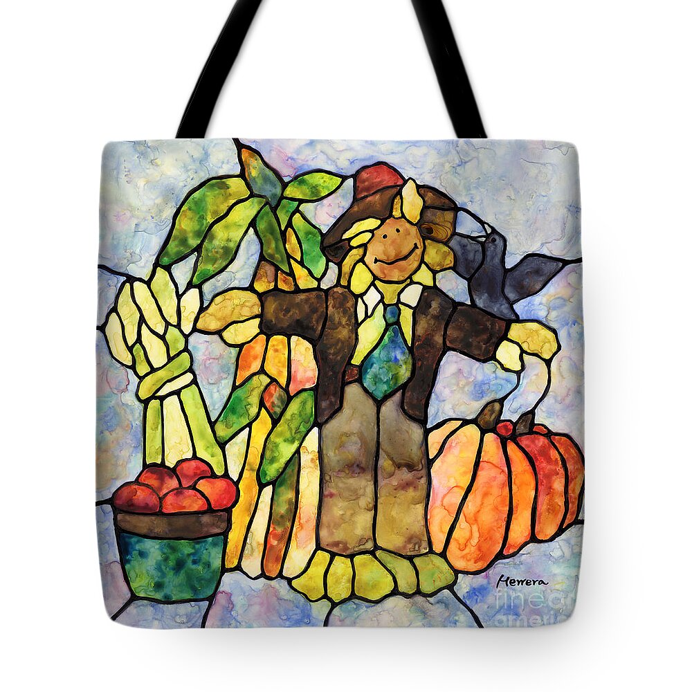 Watercolor Tote Bag featuring the painting Country Fall by Hailey E Herrera
