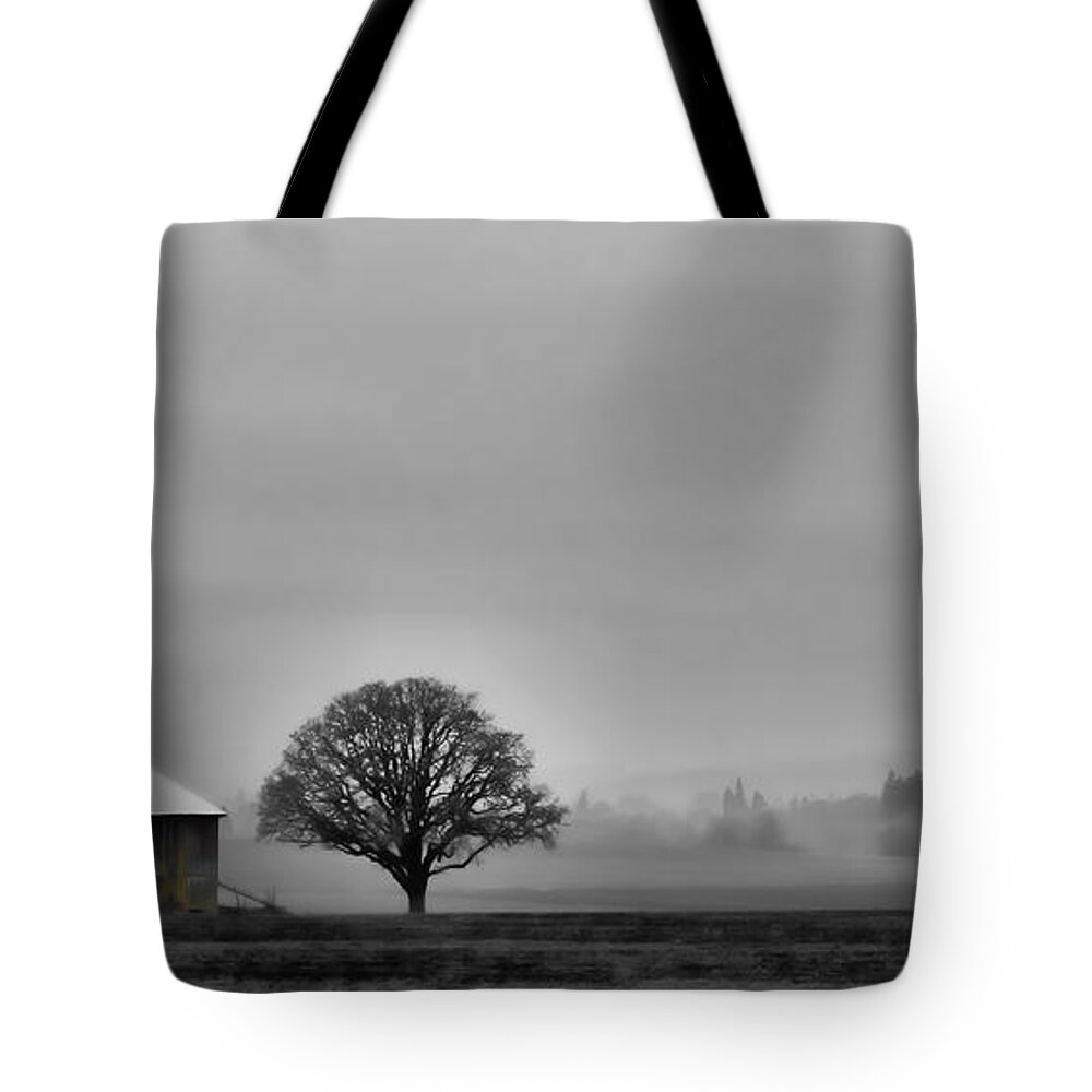 Country Road Tote Bag featuring the photograph Country Morning by Don Schwartz