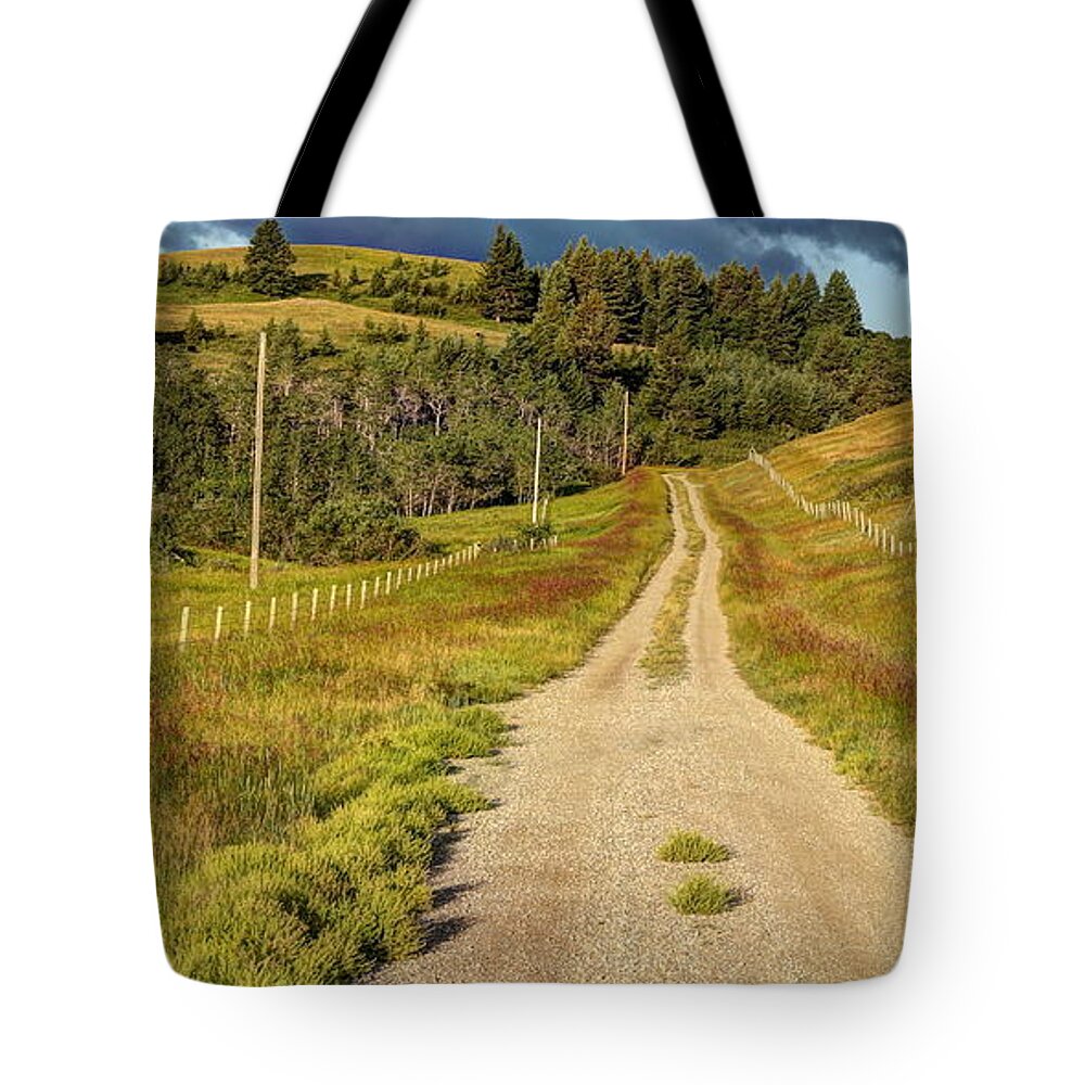 Roads Tote Bag featuring the photograph Country Road by Jim Sauchyn