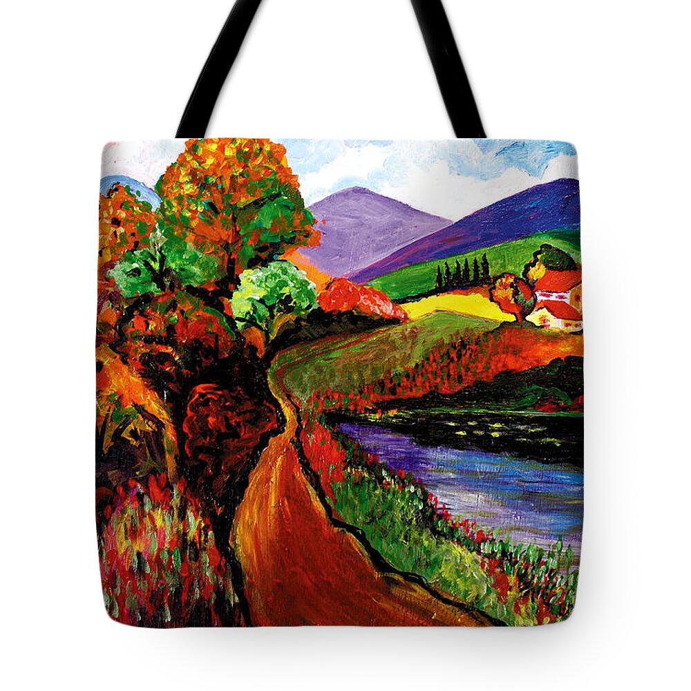 Everett Spruill Tote Bag featuring the painting Country Road Take Me Home by Everett Spruill