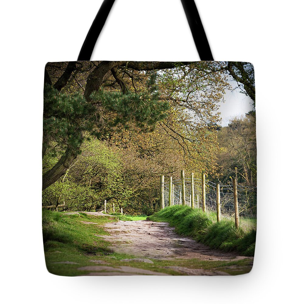 Scenics Tote Bag featuring the photograph Country Road With Feance by Peter Chadwick Lrps