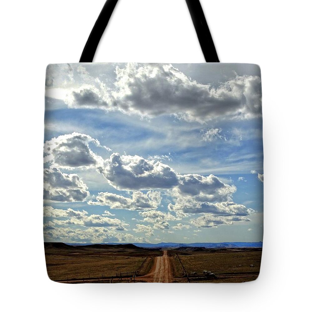 Black Tote Bag featuring the photograph Country Skies by Fiskr Larsen