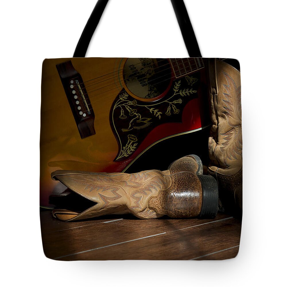 Guitar Tote Bag featuring the photograph Country Traveler by Mark McKinney