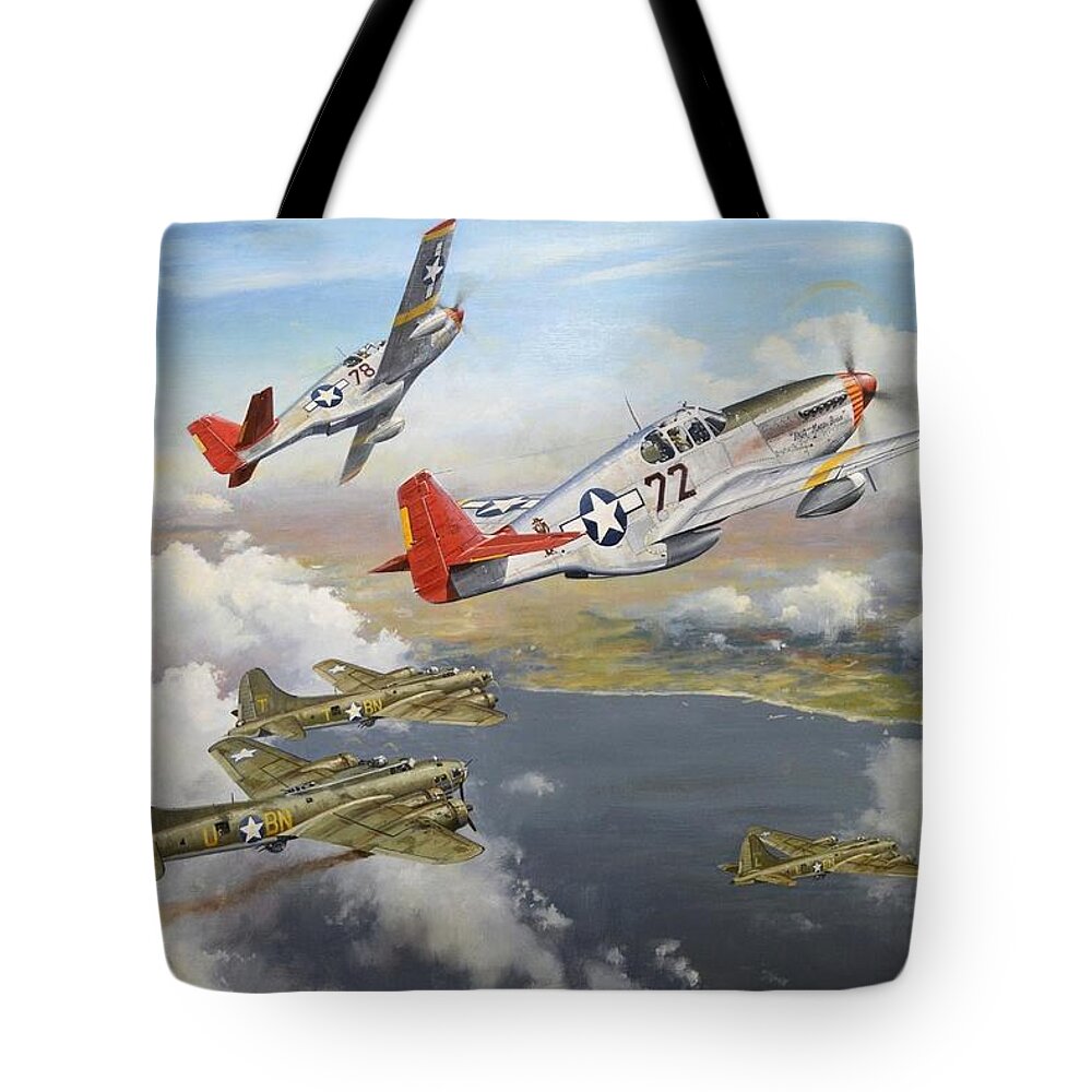 Aviation Art Tote Bag featuring the painting Courage has no Colour by Colin Parker