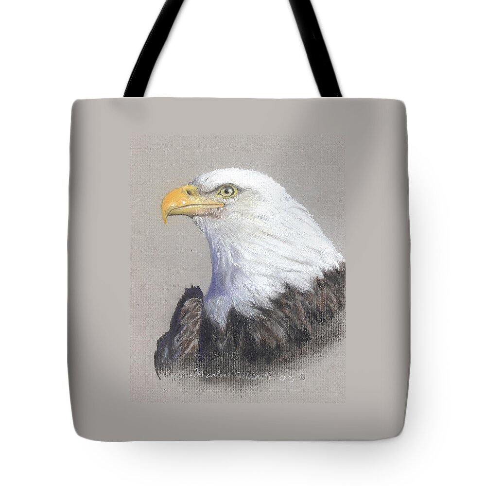 Eagle Tote Bag featuring the painting Courage by Marlene Schwartz Massey