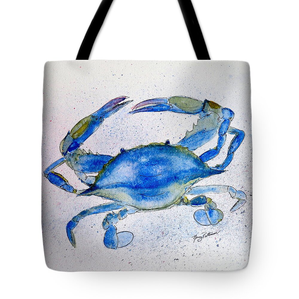 Crab Tote Bag featuring the painting Crab by Nancy Patterson