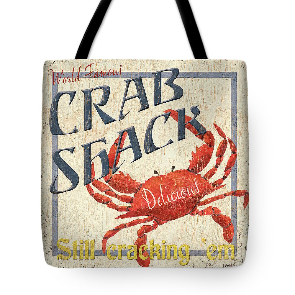 Crab Tote Bag featuring the painting Crab Shack by Debbie DeWitt