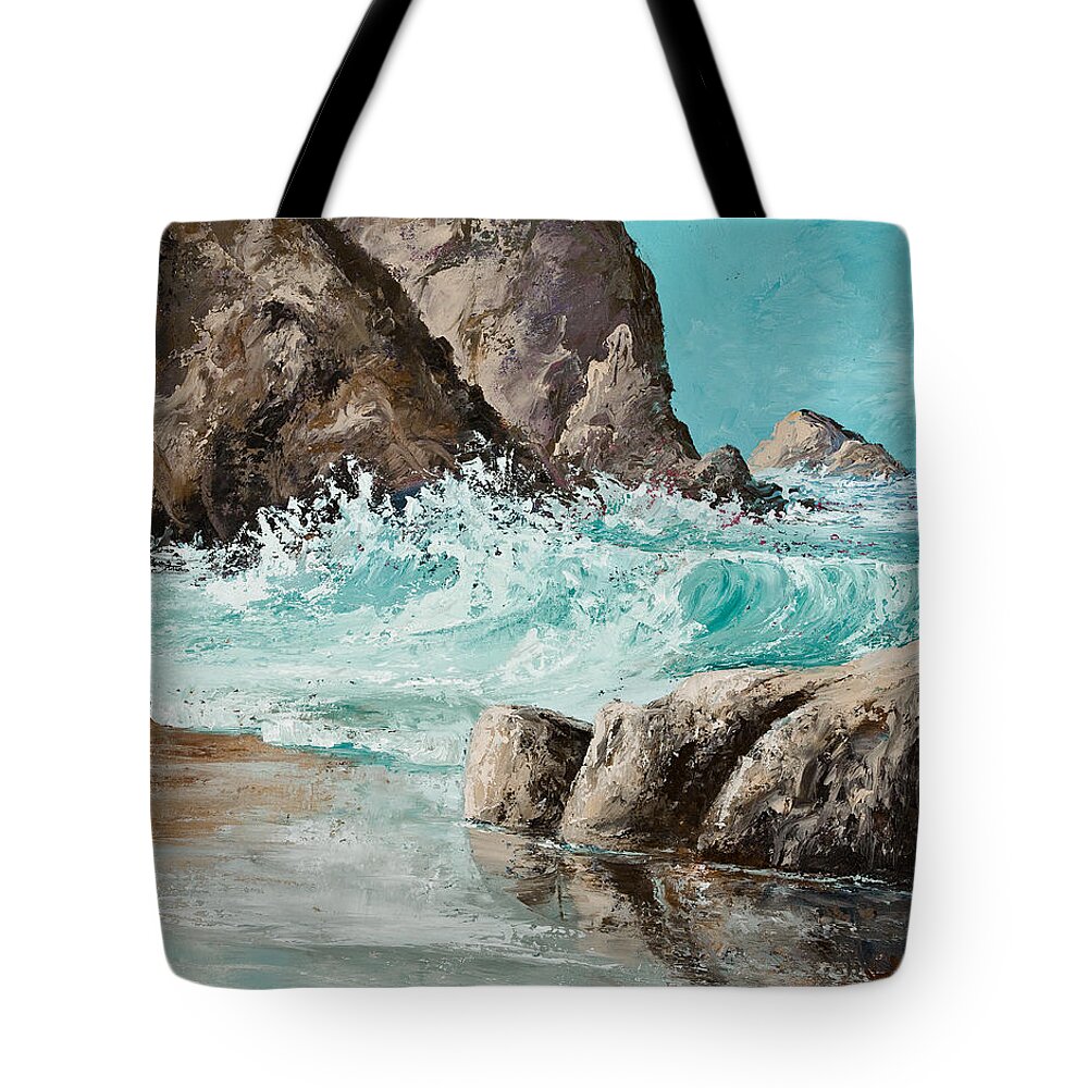 Ocean Tote Bag featuring the painting Crashing Waves by Darice Machel McGuire