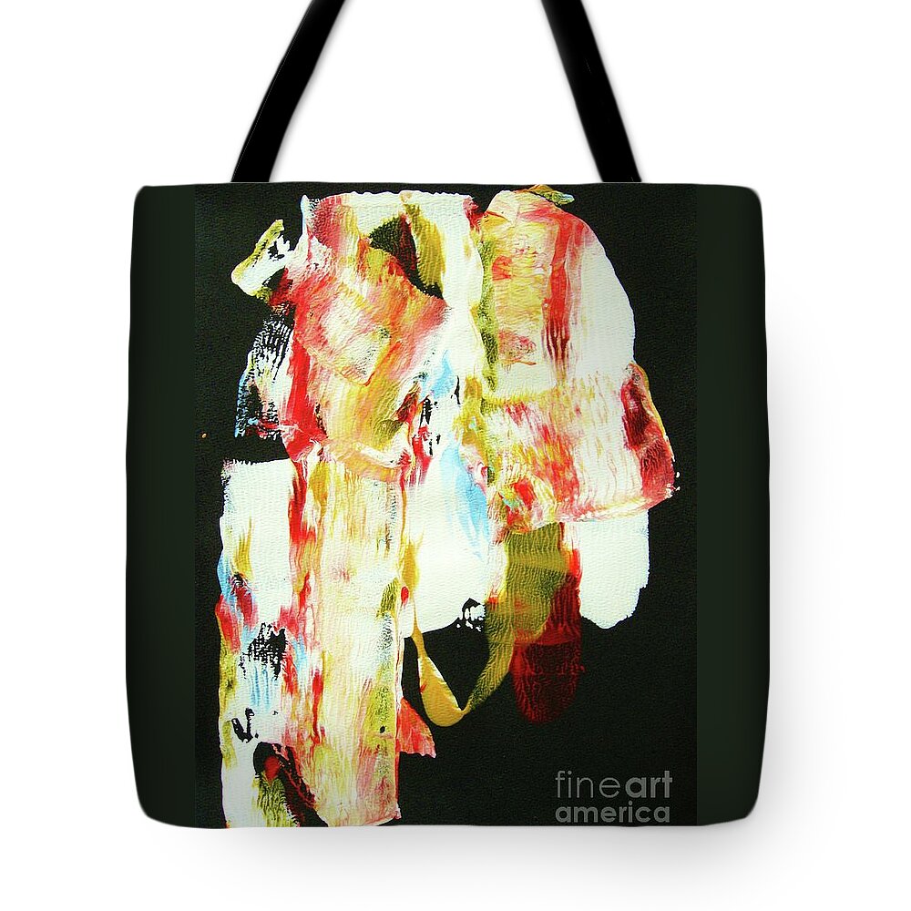 Abstraction Tote Bag featuring the painting CRAZY HORSE an American Hero by Thea Recuerdo