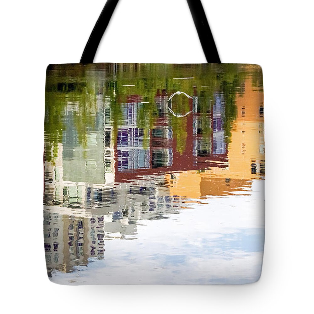 Kate Brown Tote Bag featuring the photograph Creekside Reflections by Kate Brown