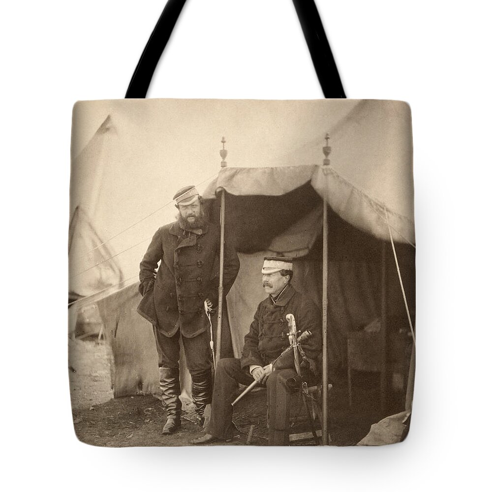 1855 Tote Bag featuring the photograph Crimean War Officers, 1855 by Granger