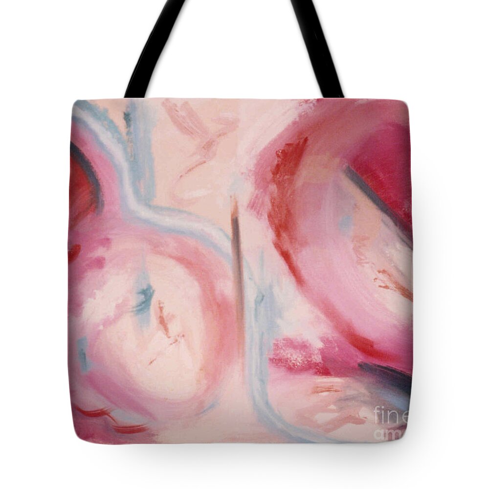 Crossing The Line Tote Bag featuring the painting Crossing the Line by Karen Francis