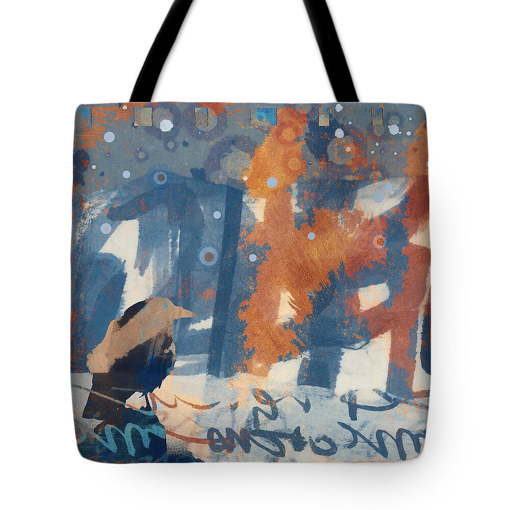 Crow Tote Bag featuring the photograph Crow Snow by Carol Leigh