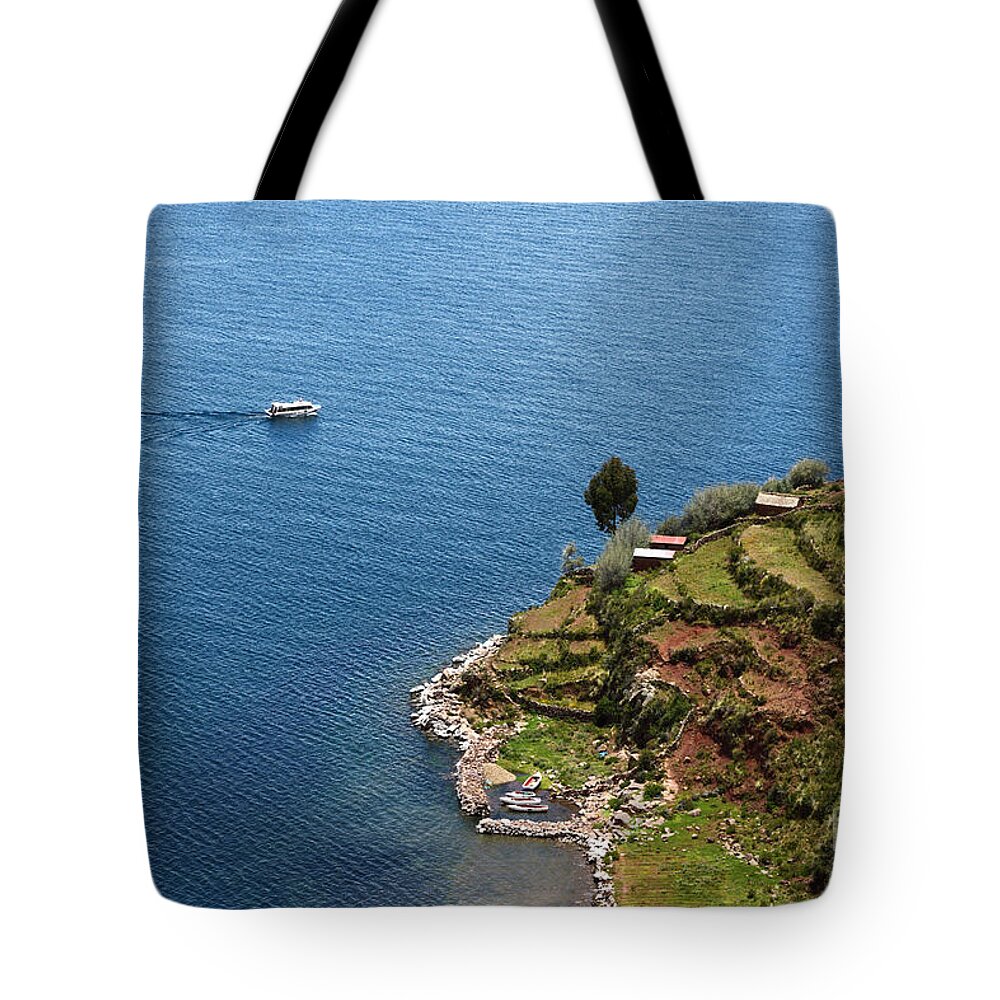 Peru Tote Bag featuring the photograph Cruising on Lake Titicaca by James Brunker