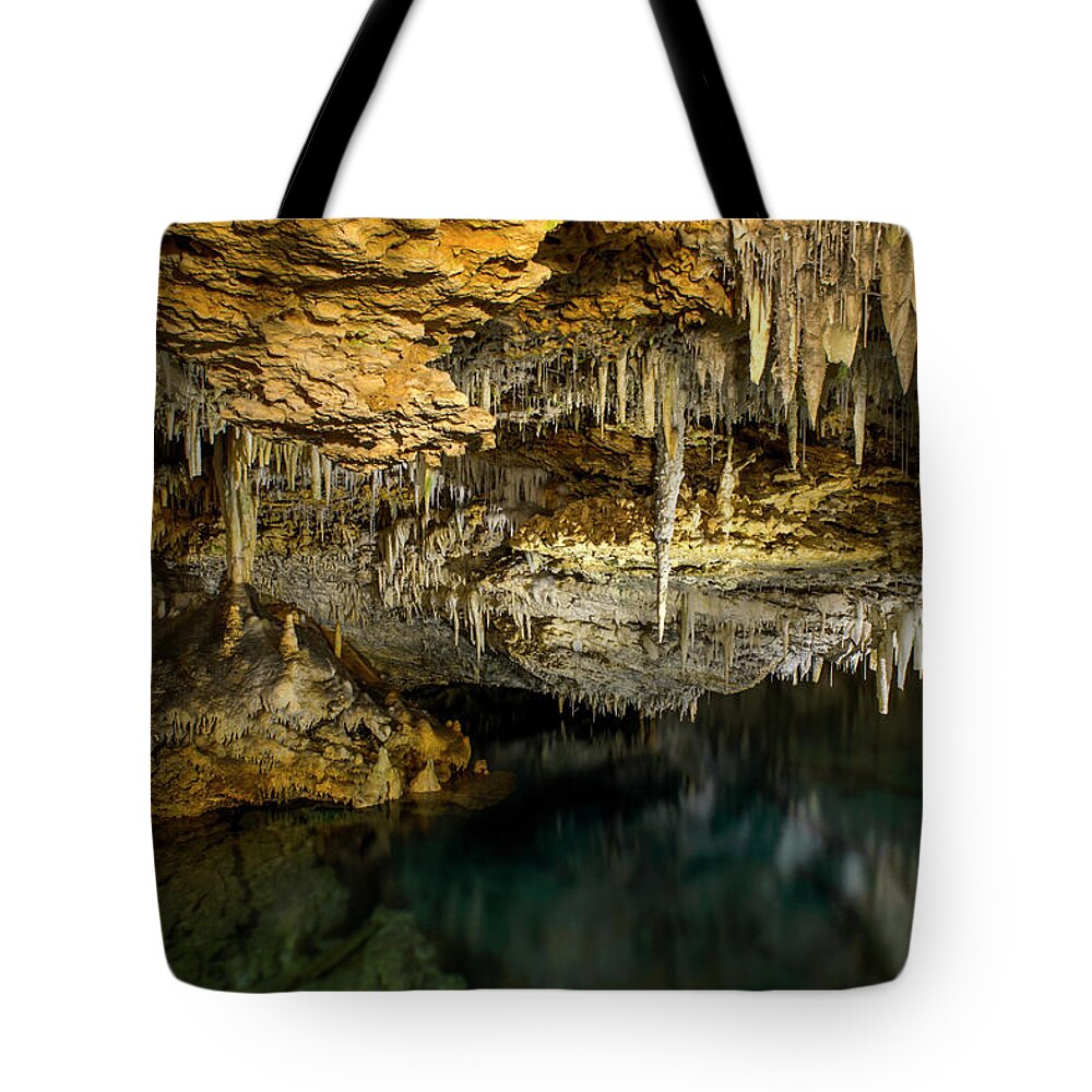 Tranquility Tote Bag featuring the photograph Crystal Caves, Bermuda by Mark Edward Harris