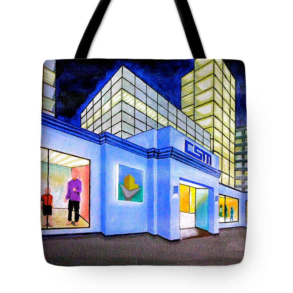 Building Tote Bag featuring the painting CSM Mall by Cyril Maza