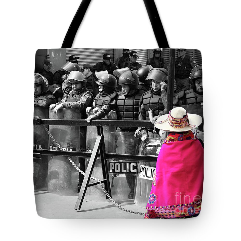 Policemen Tote Bag featuring the photograph Culture clash by James Brunker