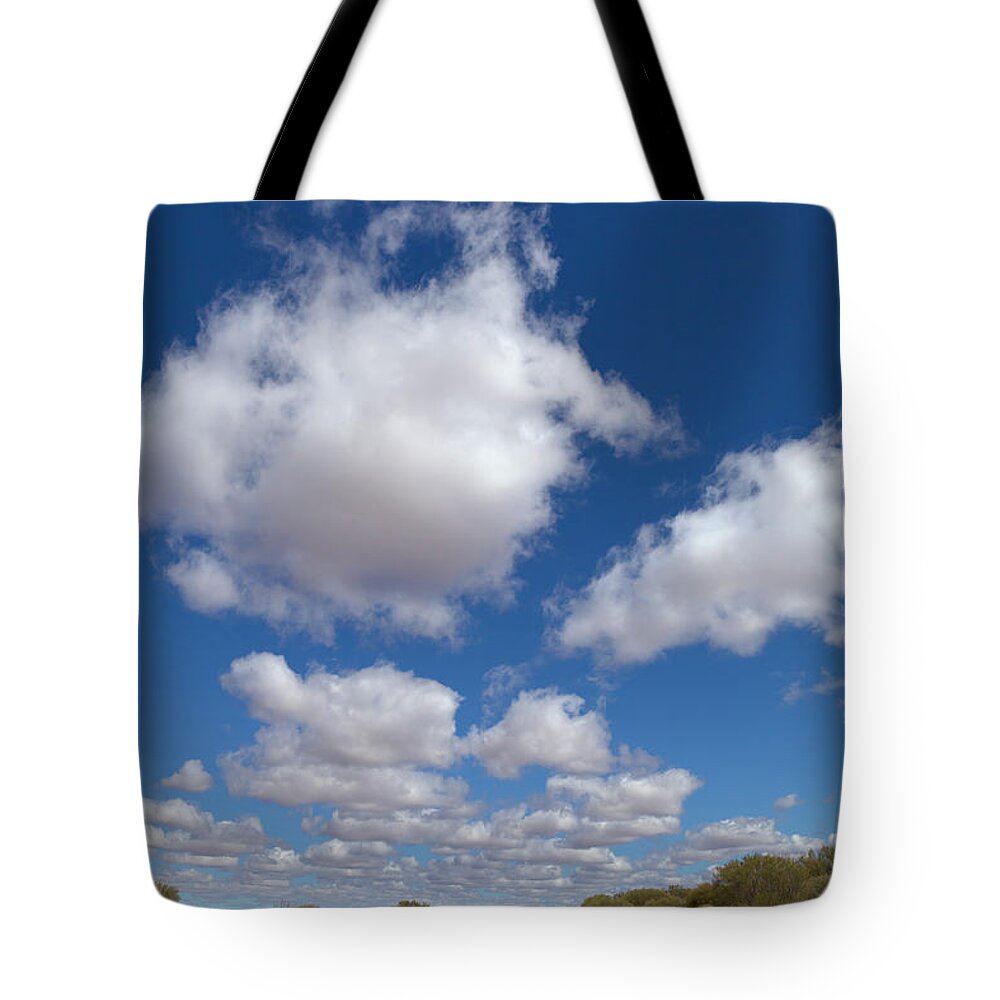 00477471 Tote Bag featuring the photograph Clouds And Desert Road by Yva Momatiuk John Eastcott