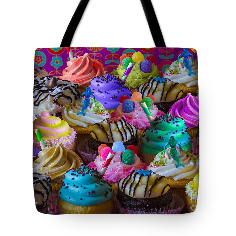 Photography Tote Bag featuring the digital art Cupcake Galore by MGL Meiklejohn Graphics Licensing