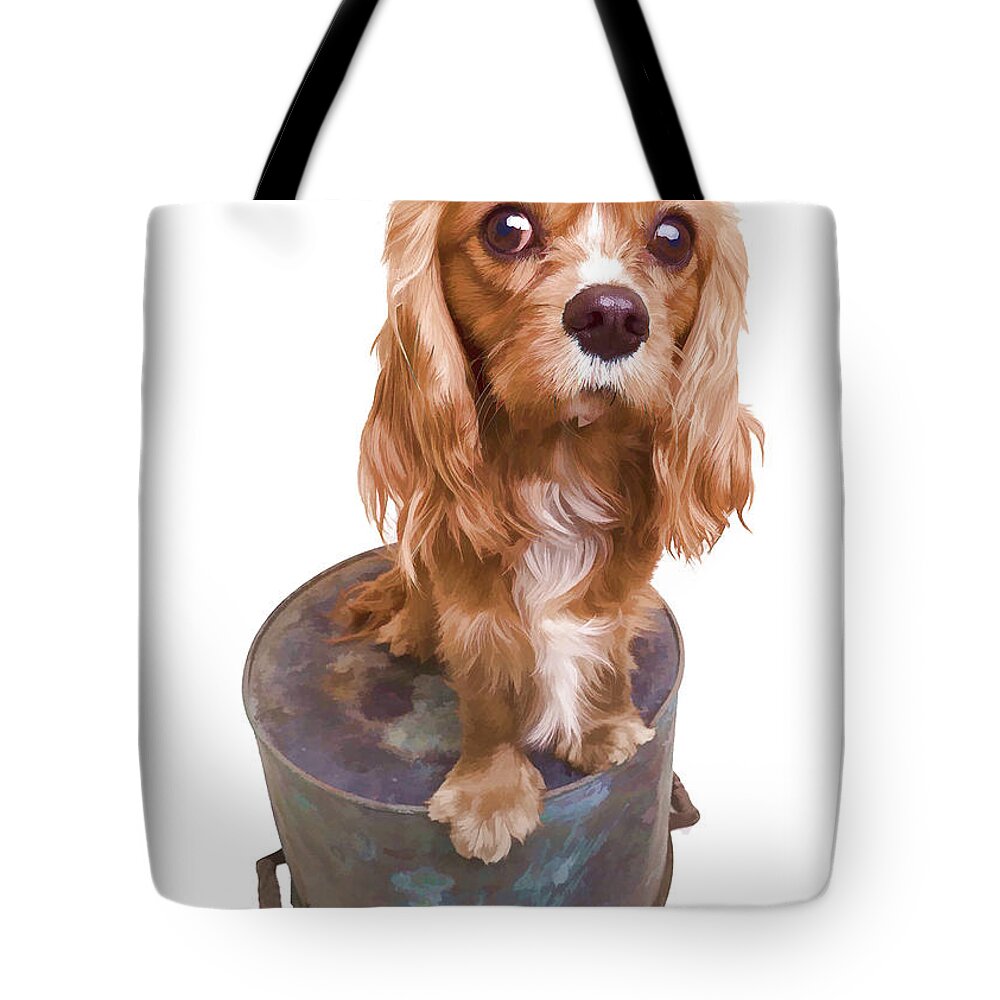 Puppy Tote Bag featuring the photograph Cute Puppy Card by Edward Fielding