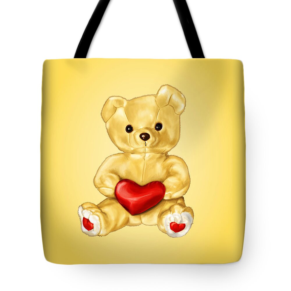 Cute Teddy Bear Tote Bag featuring the digital art Cute Teddy Bear Hypnotist by Boriana Giormova