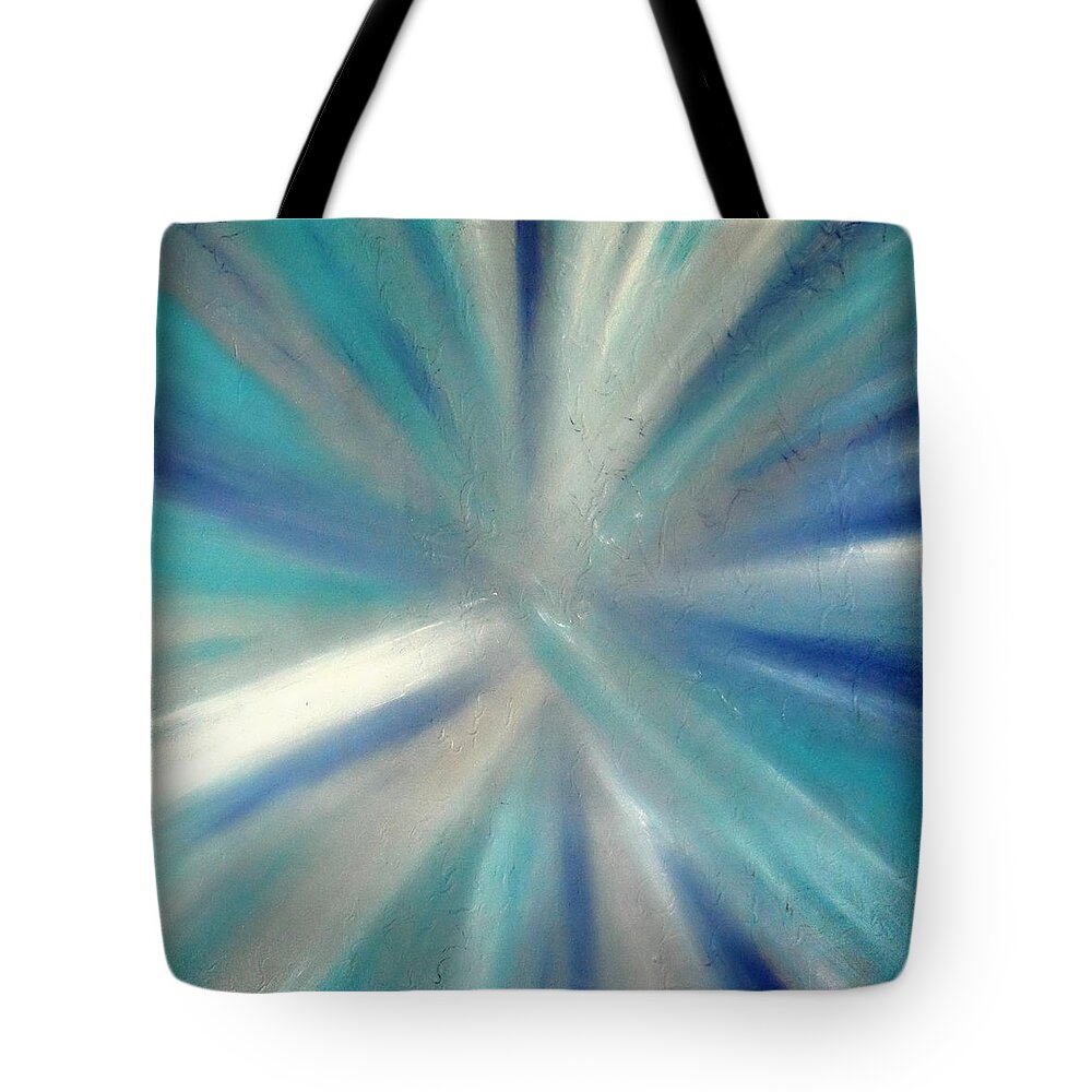 Waves Tote Bag featuring the painting Cy Lantyca 9 by Cyryn Fyrcyd