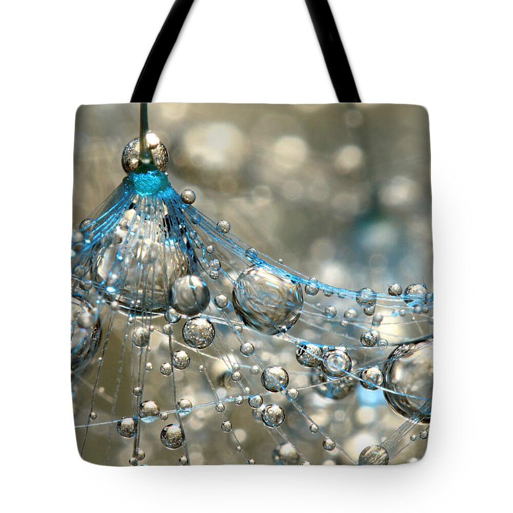 Danedelion Tote Bag featuring the photograph Cyan and Gold by Sharon Johnstone
