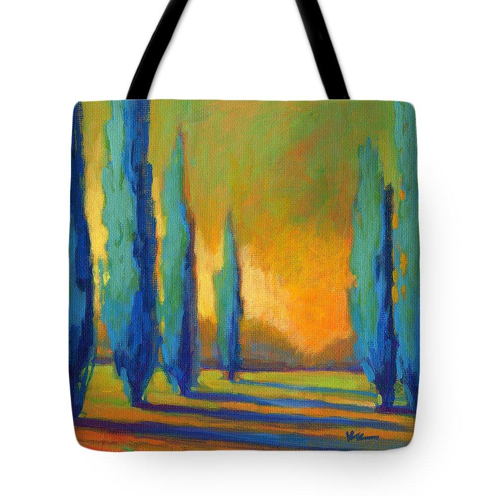 Cypress Tote Bag featuring the painting Cypress Road 5 by Konnie Kim