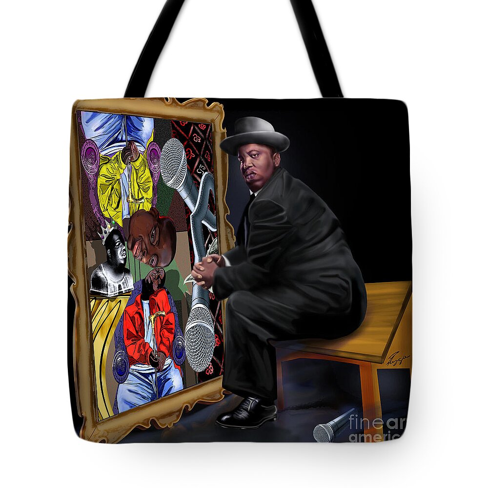 Notorious Biggie Smalls Tote Bag featuring the painting Da Picasso N Biggie by Reggie Duffie