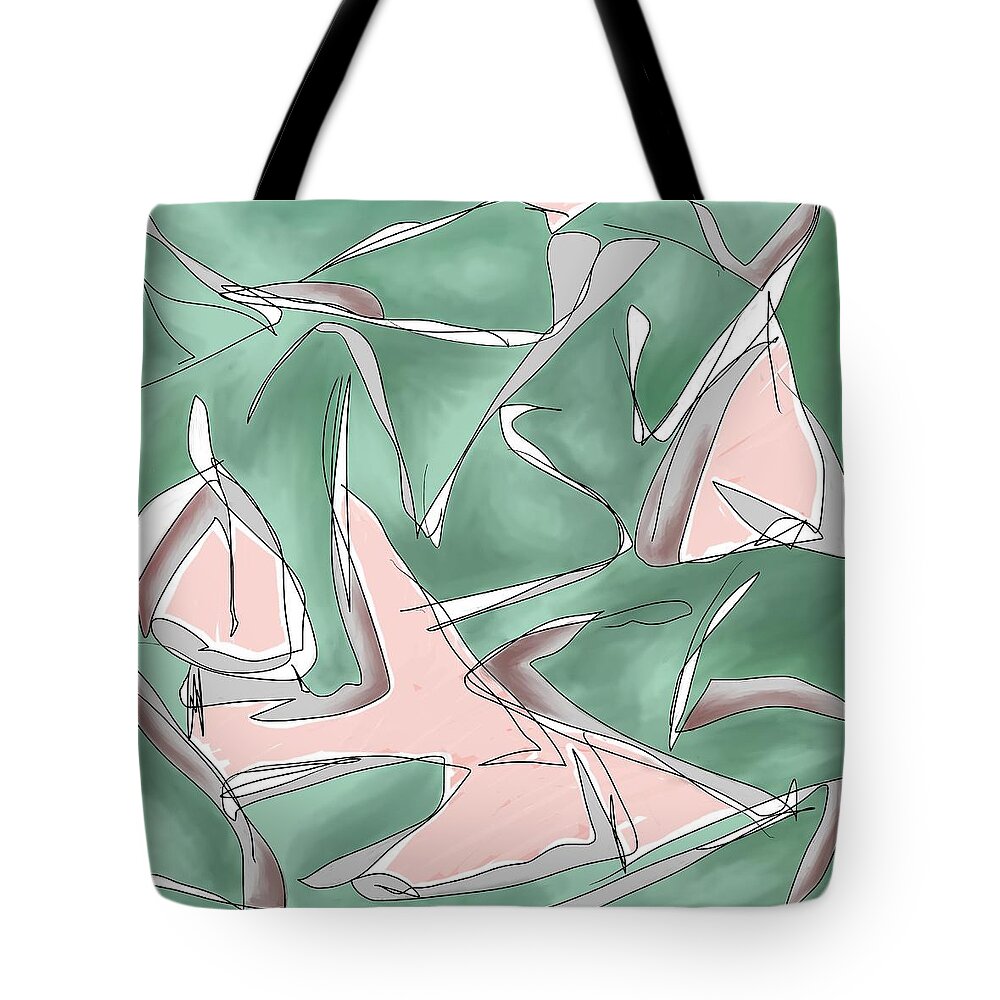 Abstract Tote Bag featuring the digital art Daddy's Little Gull by Laureen Murtha Menzl