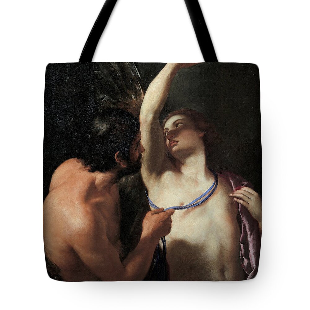 Andrea Sacchi Tote Bag featuring the painting Daedalus and Icarus by Andrea Sacchi