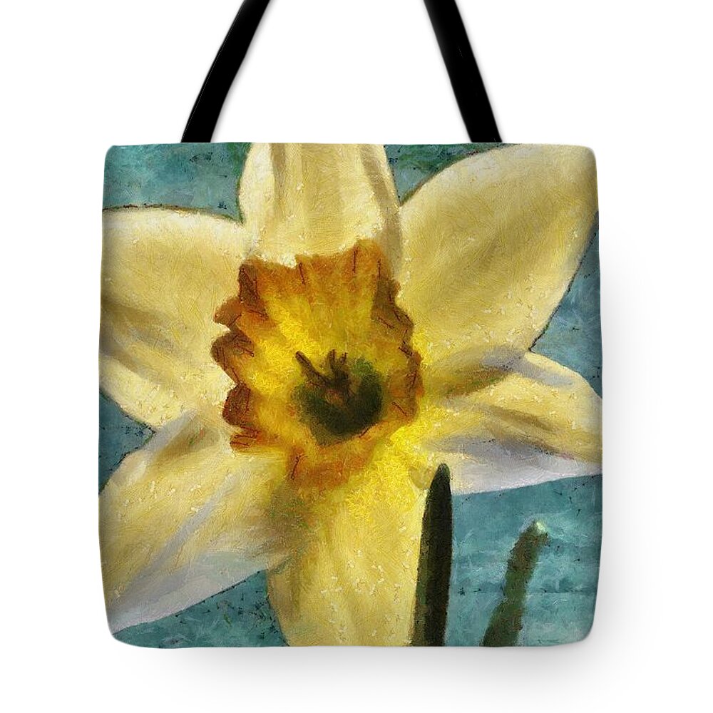 Bloom Tote Bag featuring the painting Daffodil by Jeffrey Kolker