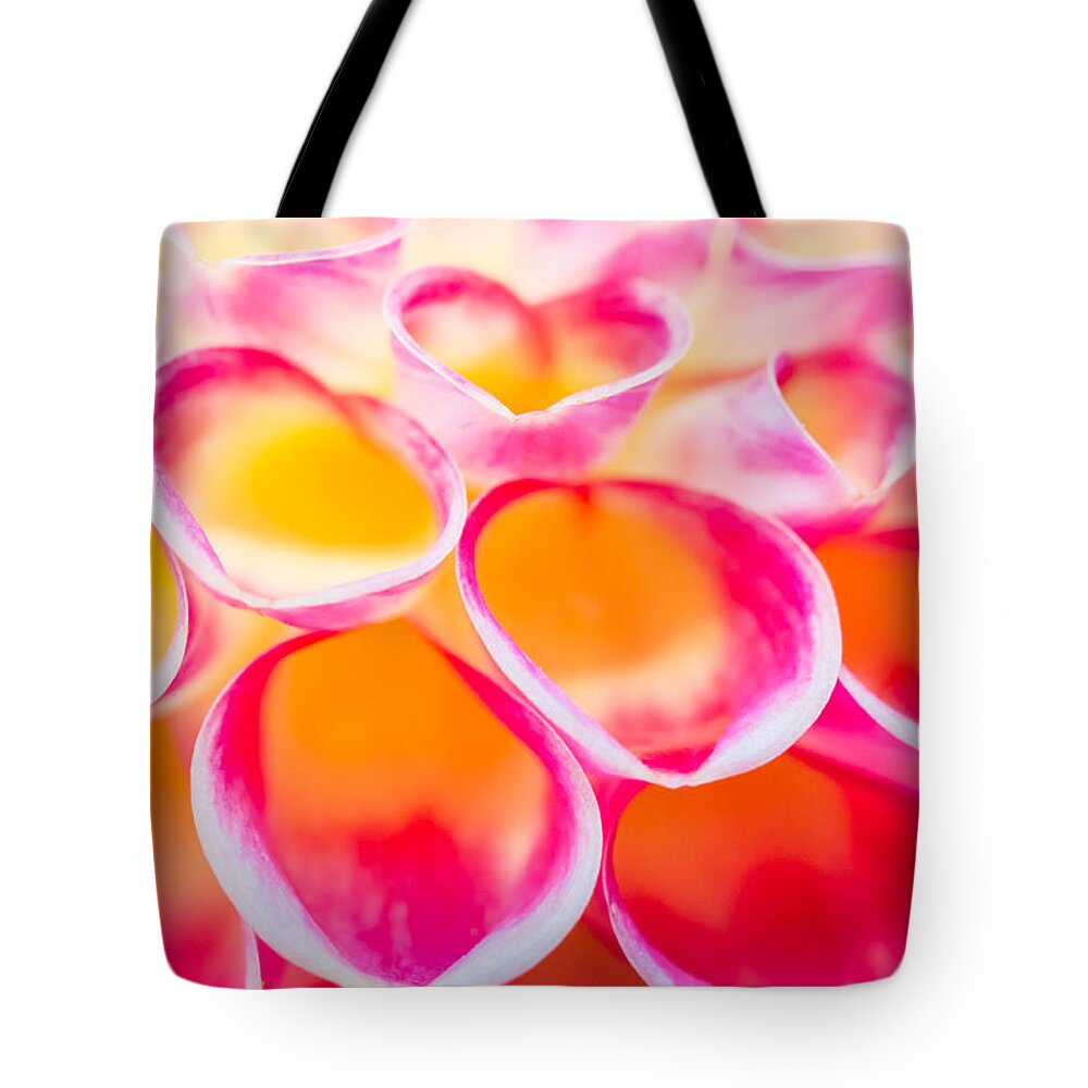 Floral Tote Bag featuring the photograph Dahlia Abstract by Priya Ghose