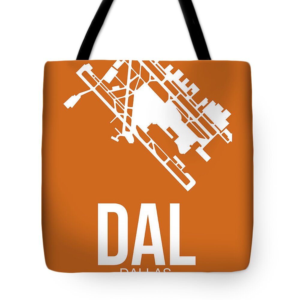 Dallas Tote Bag featuring the digital art DAL Dallas Airport Poster 2 by Naxart Studio