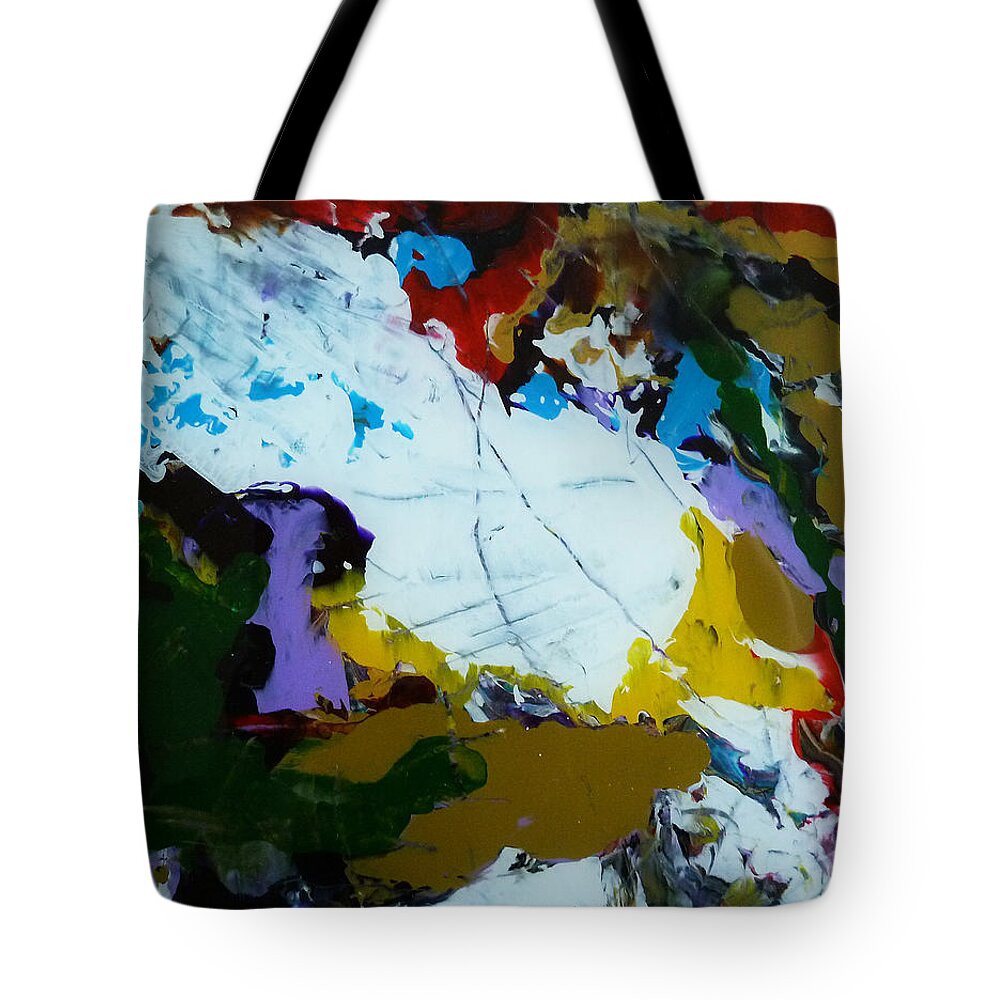 Derek Kaplan Art Tote Bag featuring the painting Dali's Hungry Cloud by Derek Kaplan