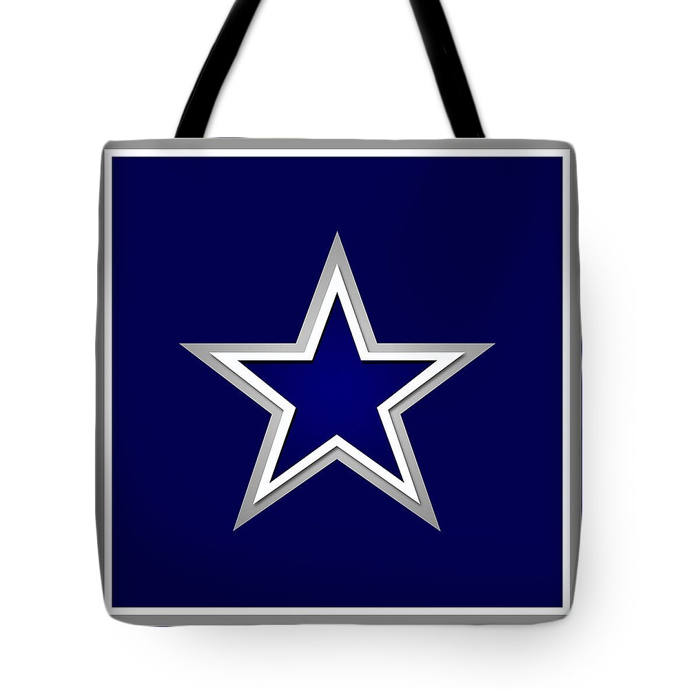 Nfl Tote Bag featuring the painting Dallas Cowboys by Tony Rubino