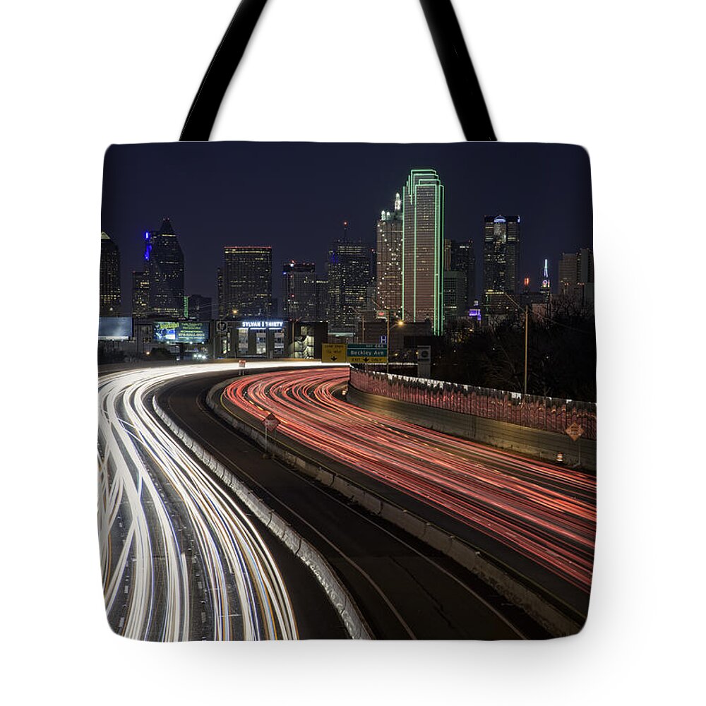 Dallas Tote Bag featuring the photograph Dallas Night by Rick Berk