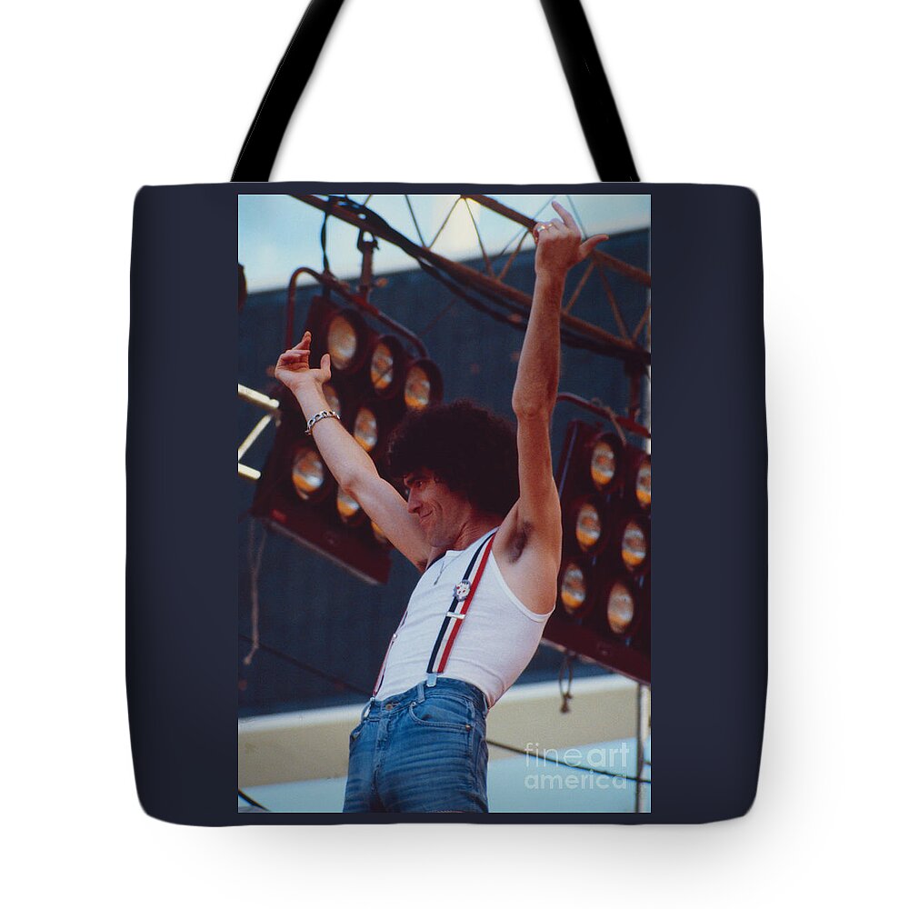 Dan Mccafferty Tote Bag featuring the photograph Dan McCafferty of Nazareth at Day on the Green 4th of July 1979 by Daniel Larsen