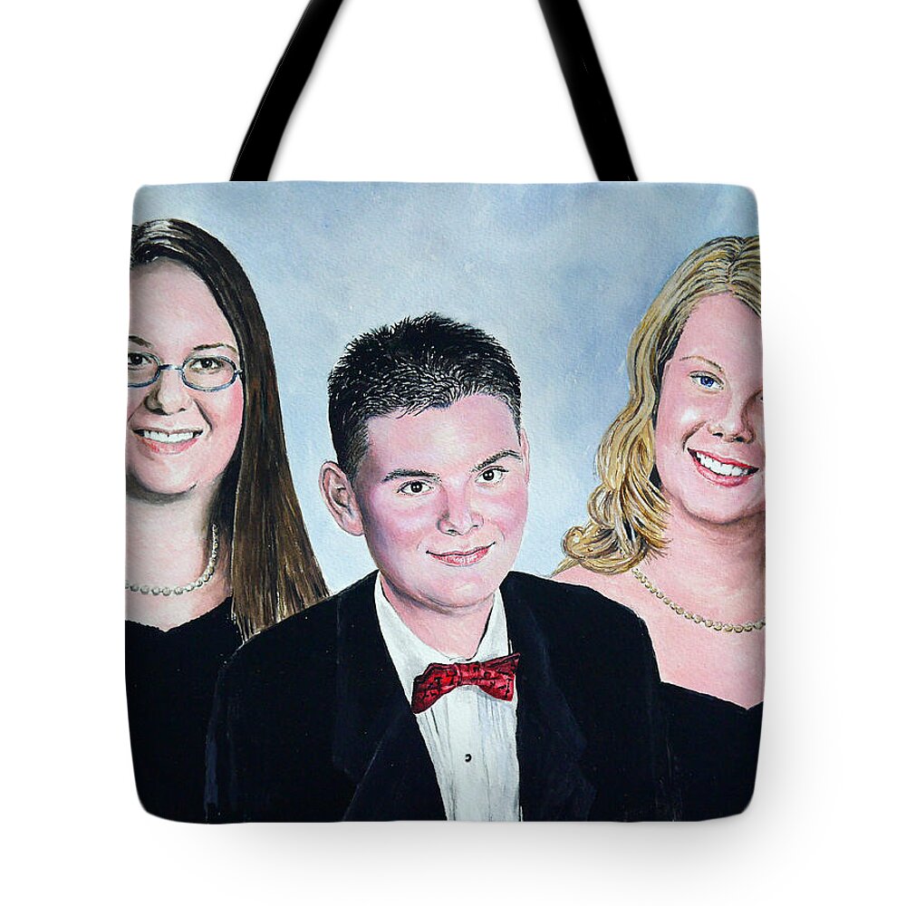 Family Tote Bag featuring the painting Dana Curtis and Viktoria by Andrew Read