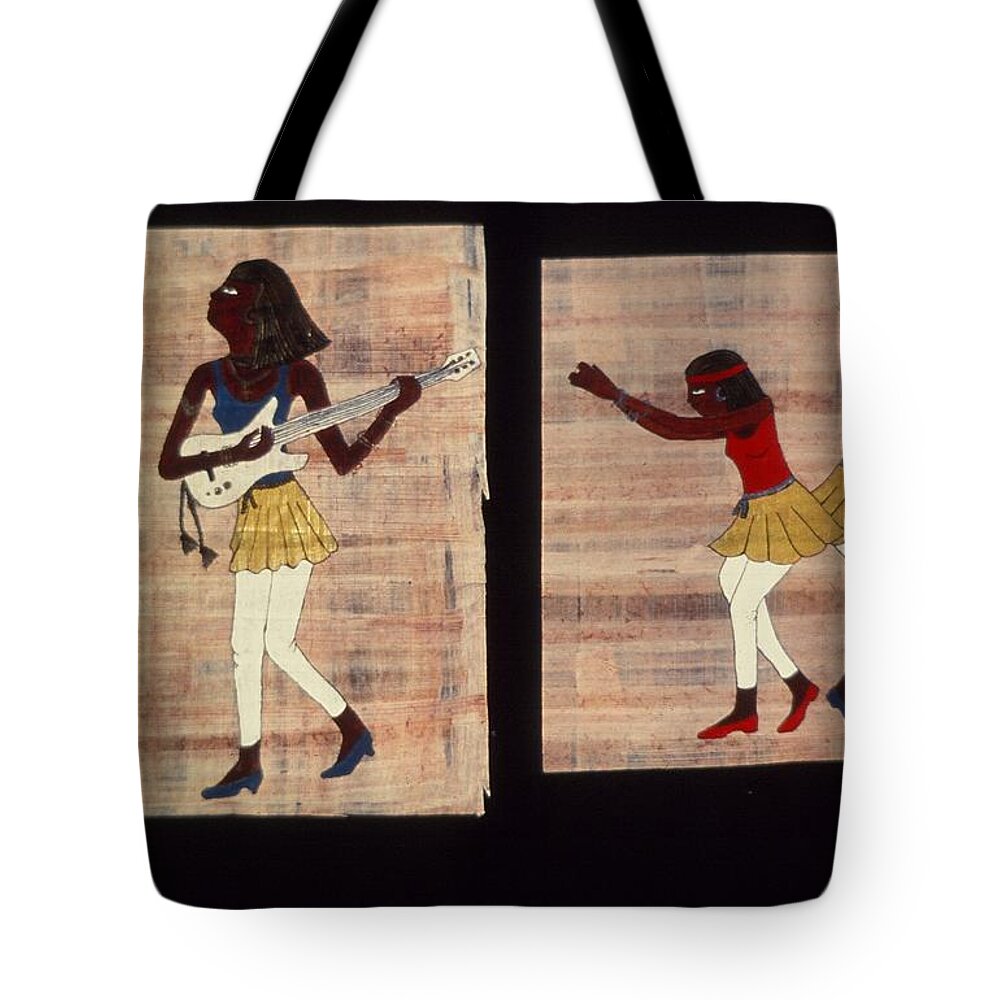 Acrylic Painting Tote Bag featuring the painting Dance and Flute by Karen Buford
