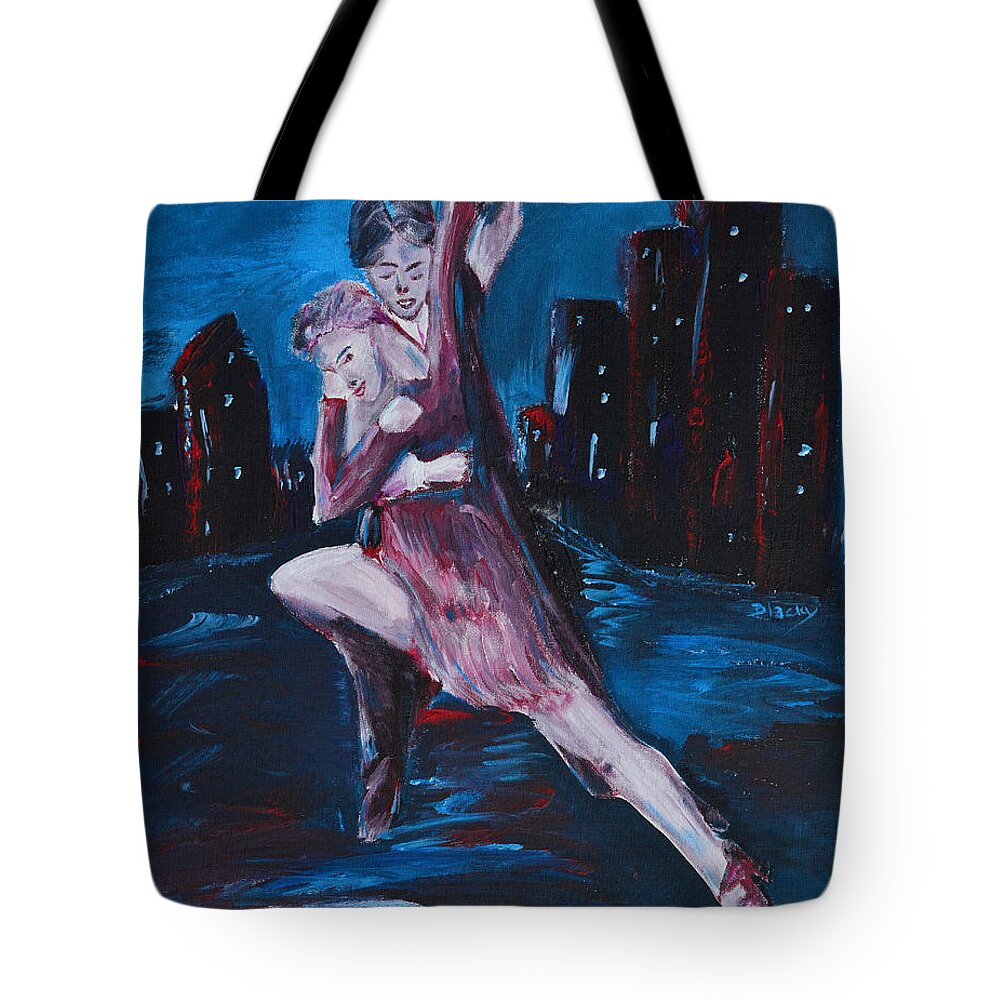 Dance Tote Bag featuring the painting Dance The Night Away by Donna Blackhall