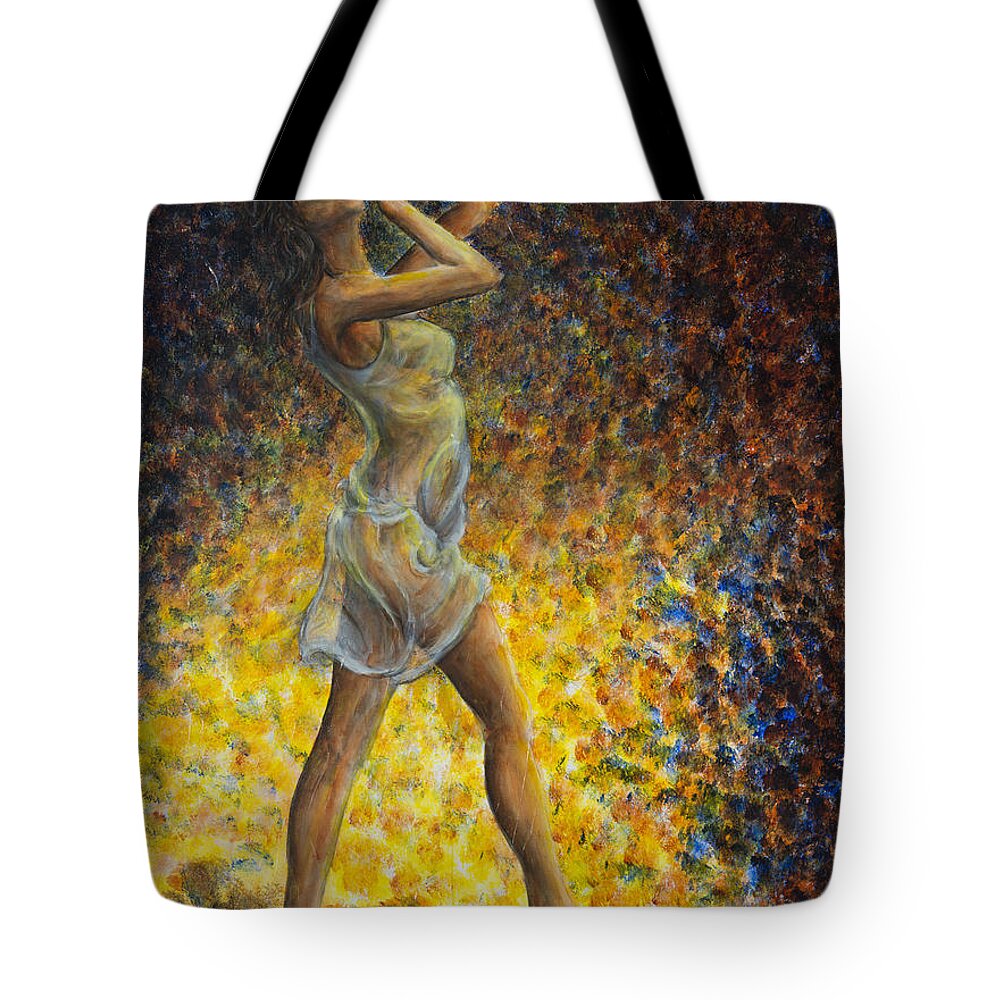 Dancer Tote Bag featuring the painting Dancer 07 by Nik Helbig