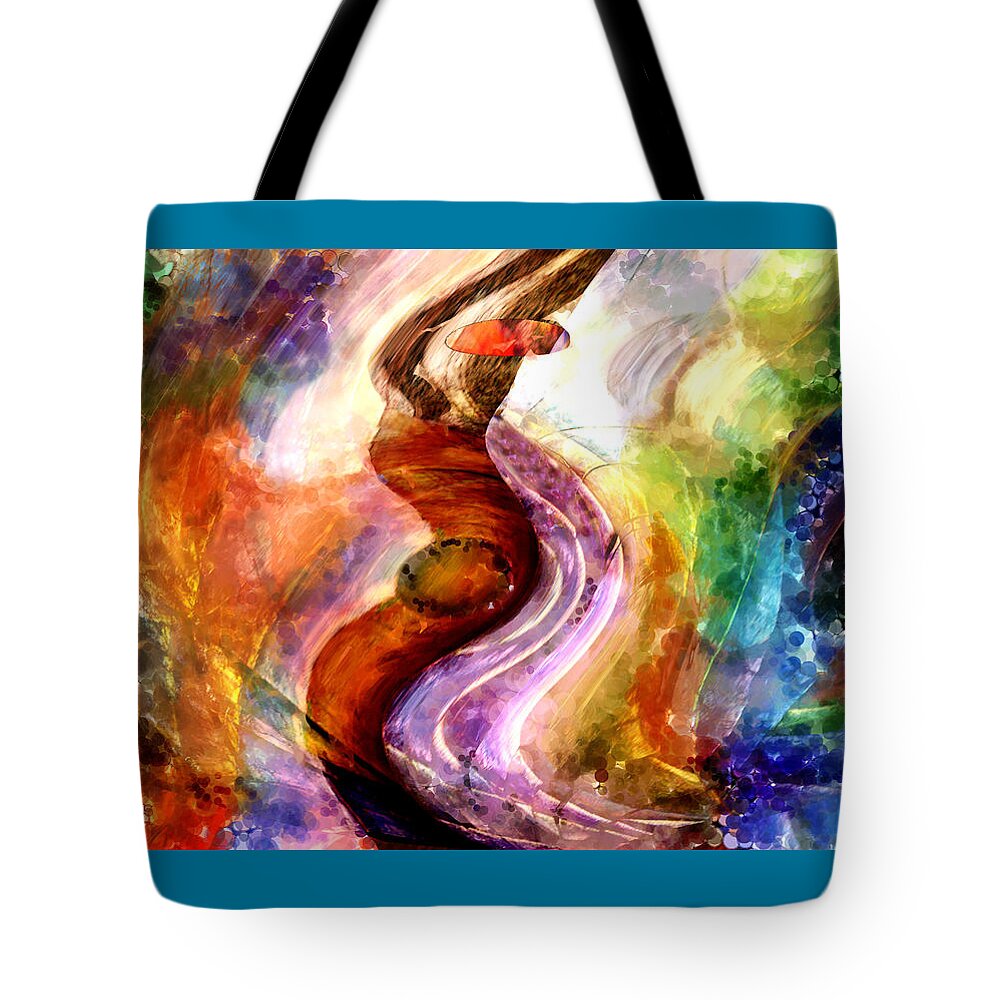 Abstract Tote Bag featuring the digital art Dancer by Lisa Yount