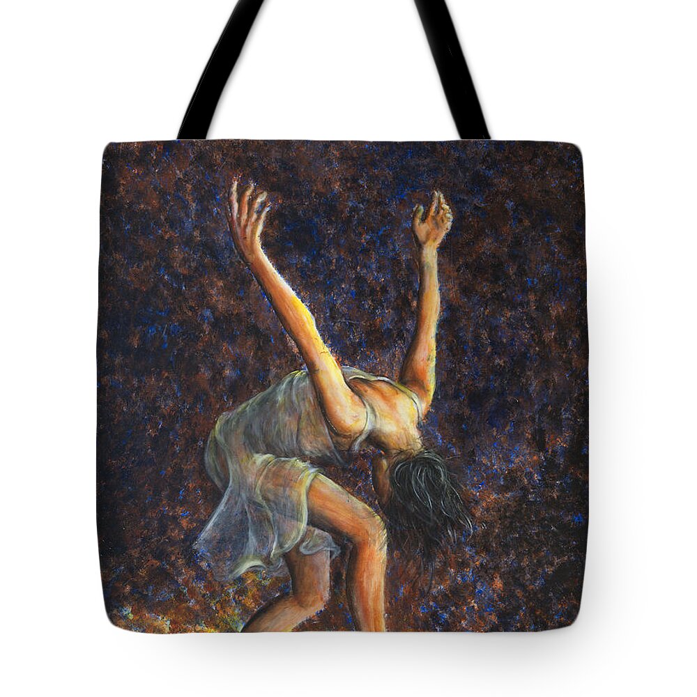 Dancer Tote Bag featuring the painting Dancer VIII by Nik Helbig